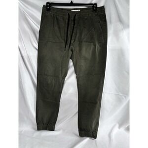 The Rail Olive Green Cotton Joggers Women's Size 12 With Elastic Waist‎ & Ankles